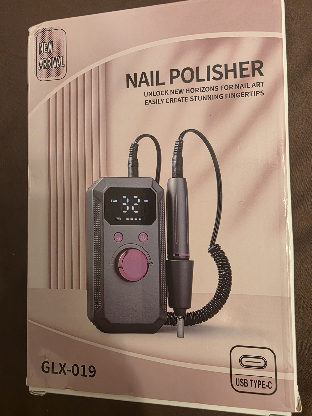 Nail Polisher Electric Nail Drill - Pink/Gray